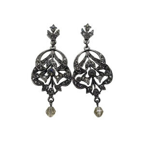 Joan Rivers Vintage-Inspired Filigree Post Earrings Rhinestones Dangling Beads